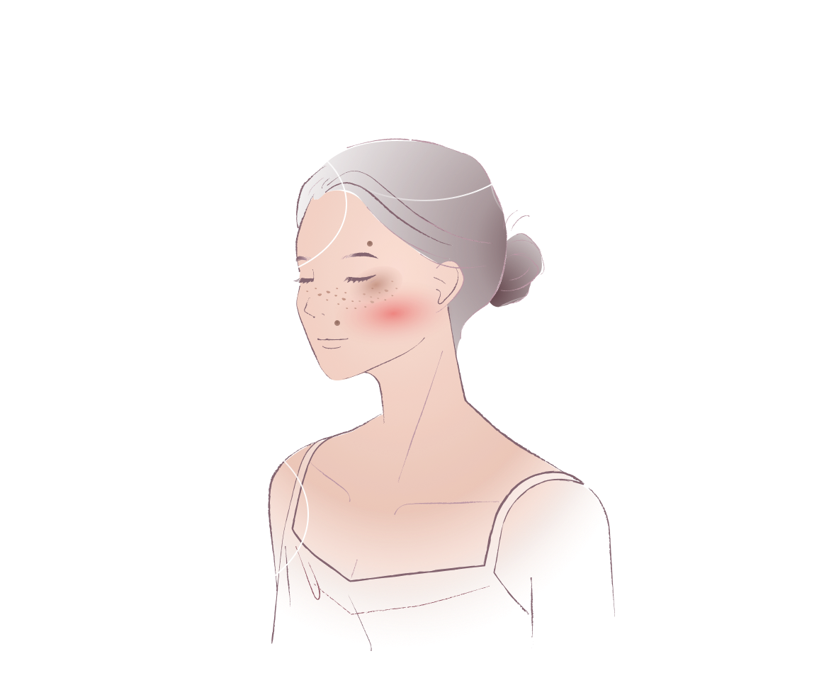 美しい素肌を邪魔するものは回数をかけて治療していきます。トータルアンチエイジングで健康的に年を重ねるお手伝いを